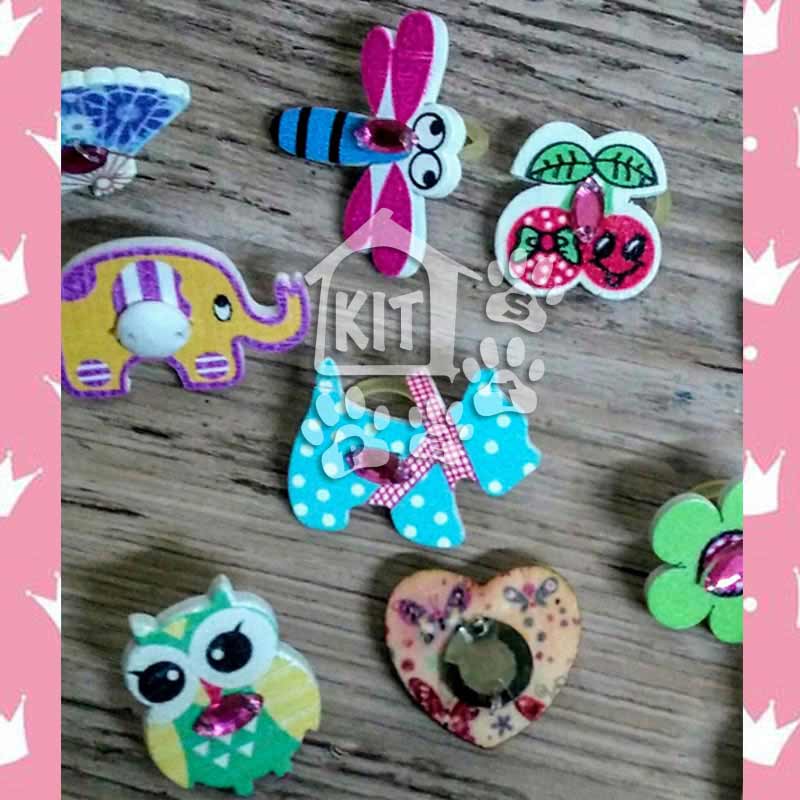 Bichinhos em MDF para penteado - 10 unidades - Imagem 2
