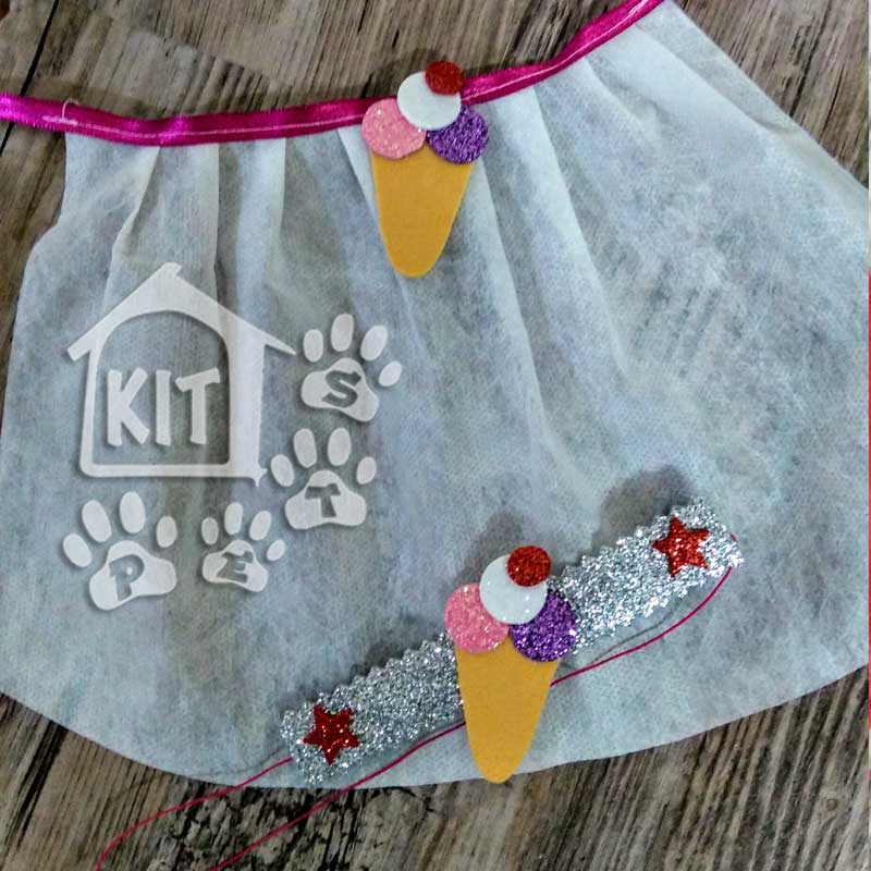 Conjunto Saia em TNT + coleira - 10 unidades