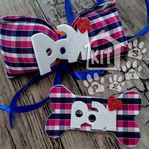 Conjunto Gravata Fofinha +ossinho p/ penteado Dia dos Pais - 10 unidades
