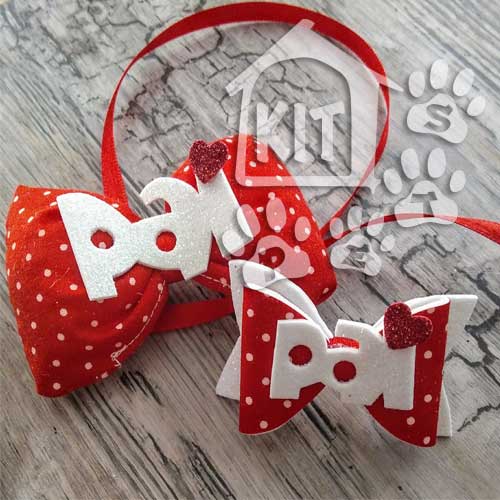 Conjunto Gravata Fofinha +laço para Fêmea Dia dos Pais - 10 unidades