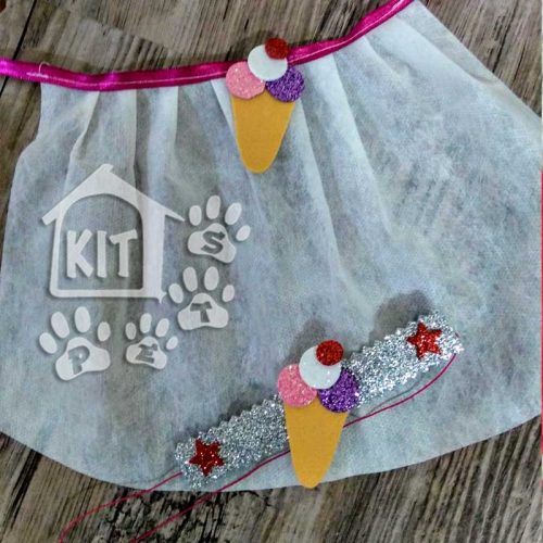 Conjunto Saia em TNT + coleira - 10 unidades