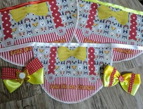 Conjunto Babador Palhacinho + laço - 10 unidades
