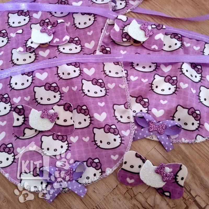 Conjunto Babador + 1 laço Hello Kitty - 10 unidades - Imagem 2