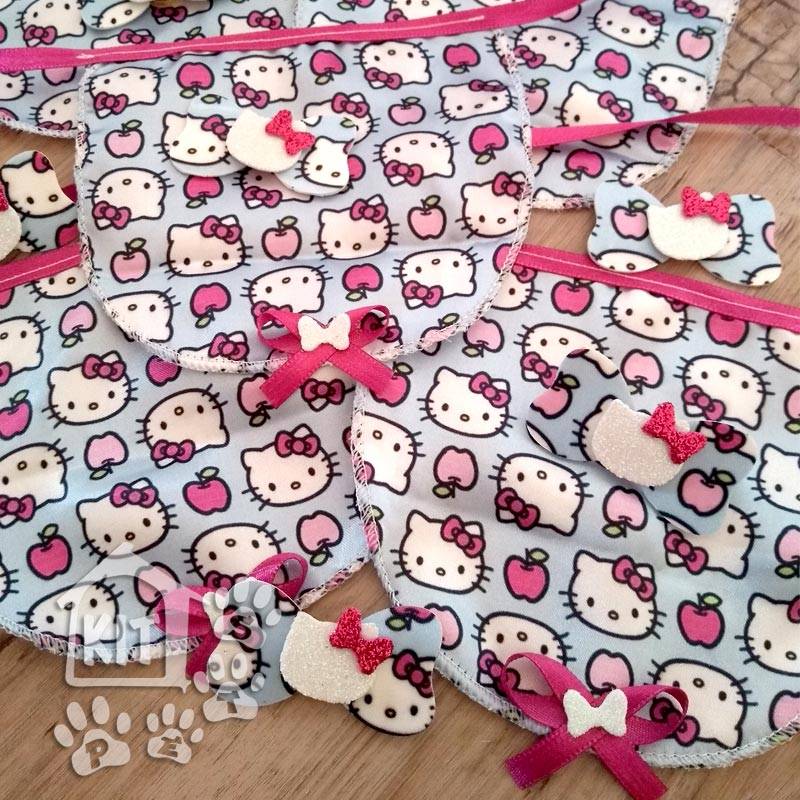 Conjunto Babador + 1 laço Hello Kitty - 10 unidades - Imagem 3