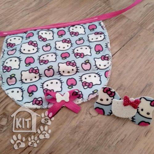 Conjunto Babador + 1 laço Hello Kitty - 10 unidades