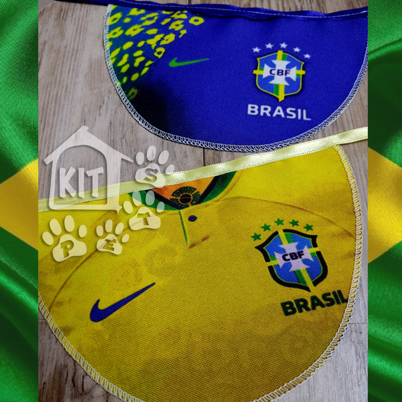 Babador Camisa Copa Amarela e Azul - 10 unidades - Imagem 3