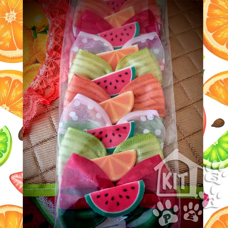 Conjunto Babador + Laço Frutinhas - 10 conjuntos - Imagem 2