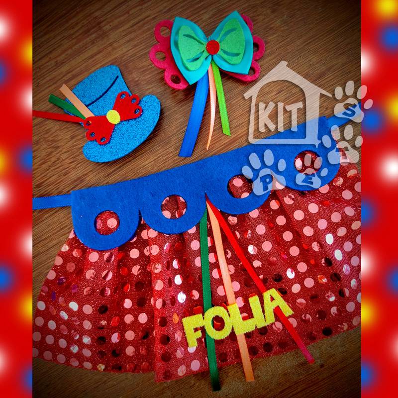 Conjunto Babador Folia + laço - 10 unidades