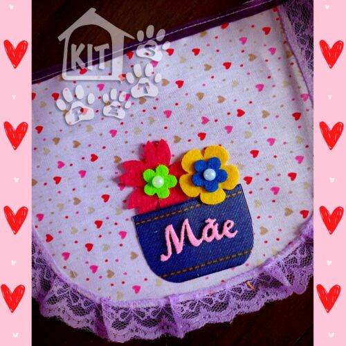 Babador Dia das Mães Bolso de Flores - 10 unidades